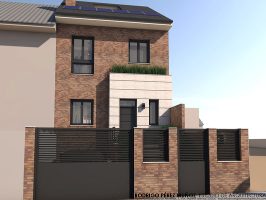 Proyecto de vivienda unifamiliar, ladrillo cara vista, Rodrigo Pérez Muñoz Arquitecto.