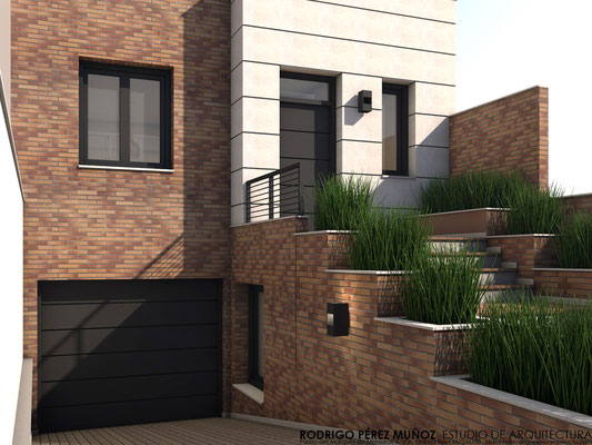 Proyecto de vivienda unifamiliar, ladrillo cara vista, Rodrigo Pérez Muñoz Arquitecto.