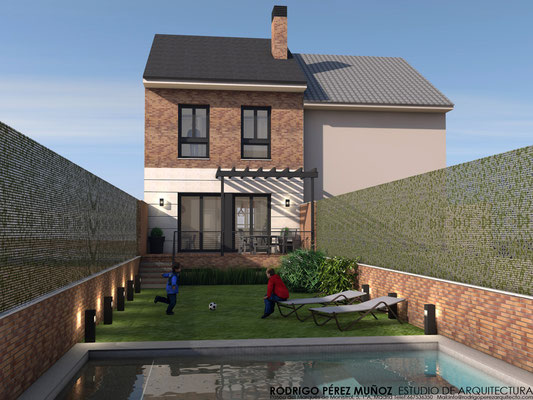 Proyecto de vivienda unifamiliar, ladrillo cara vista, Rodrigo Pérez Muñoz Arquitecto.