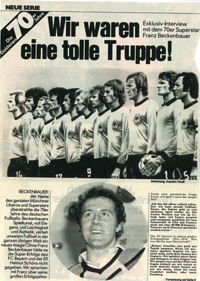 Zeitungsartikel zur Fussball WM 74