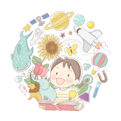 読書から広がる世界をテーマにしたイラスト