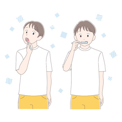 歯磨きをする男の子