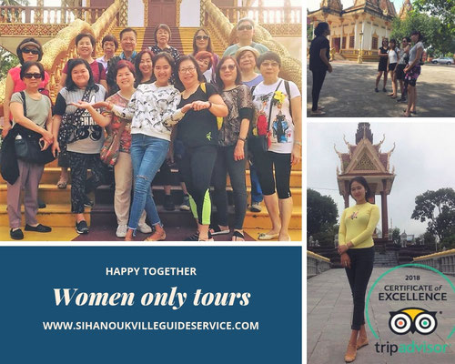 Guide Aya leading a women-only tour in Sihanoukville