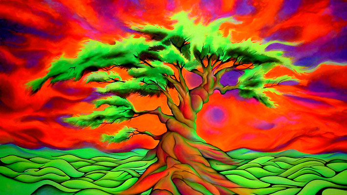 Tree, Blacklightpainting, Sold, Vigor Calma