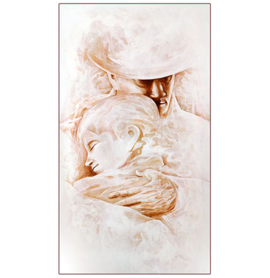 "Fatherwound healed", oil and acrylic on canvas, 75 X 140 cm, Vigor Calma