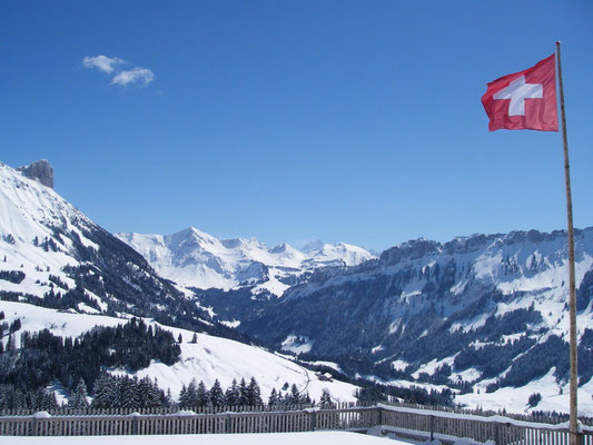 Aussicht in die Berner- und Walliseralpen