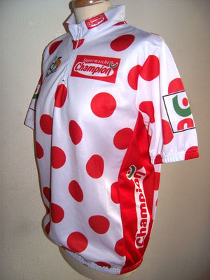 Maillot blanc à pois rouge CHAMPION  Tour de France 2004