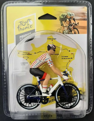  Cycliste Maillot blanc à pois rouges  Tour de France   Solido 1/18e
