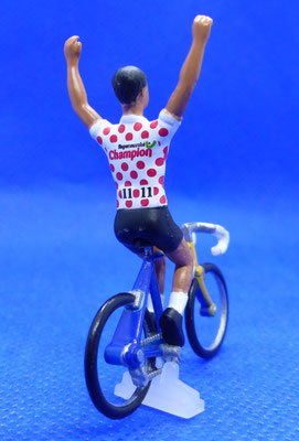 Cycliste Richard VIRENQUE  Maillot blanc à pois rouge CHAMPION