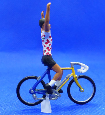 Cycliste Richard VIRENQUE  Maillot blanc à pois rouge CHAMPION