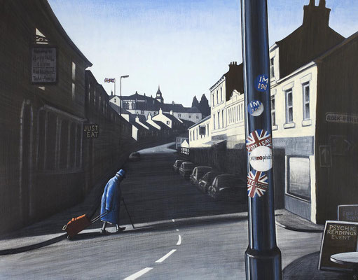 'Lamp Post' (charcoal and acrylic)