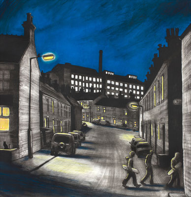 'The Twilight Shift' (charcoal and chalk)