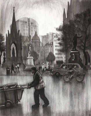 Albert Square (after Valette) - charcoal