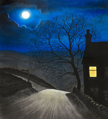 'Abide with me' (charcoal and chalk)