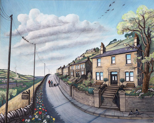 'The Road To The Fox' (charcoal and acrylic)