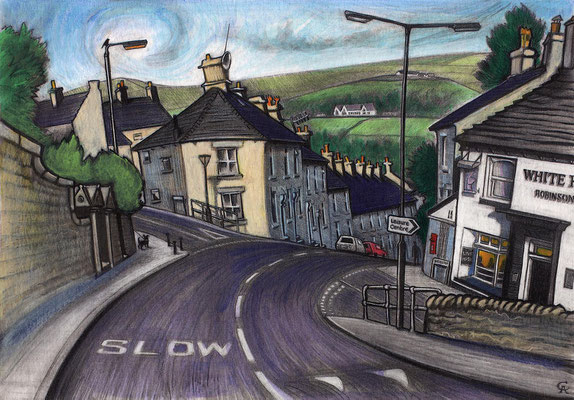 Where Sid Was 2 (hand tinted charcoal drawing)
