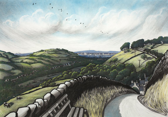 'Beyond Brookbottom' (charcoal and chalk)