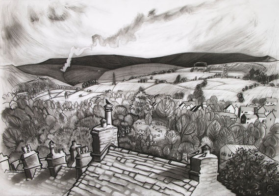 'Burning the heather' (charcoal)