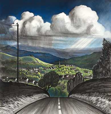 'Sunshine and rain' (charcoal and chalk)