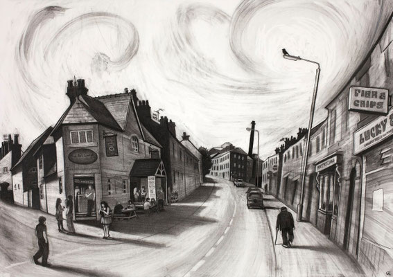 'Half time' (charcoal)