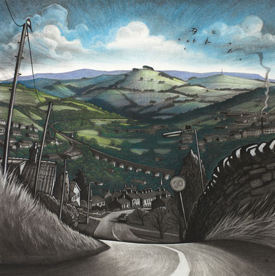 'Down Eaves Knoll' (charcoal and chalk)