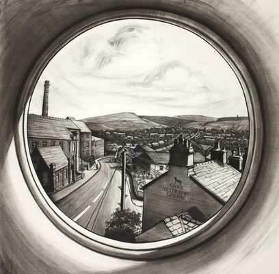 'Lily's window' (charcoal)