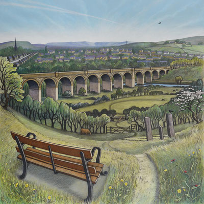 'Malcolm's View' (charcoal and acrylic)