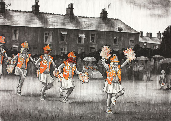 'The Billerettes' (charcoal and chalk)
