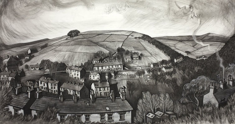 'Snake Path from Donkey Street' (charcoal)
