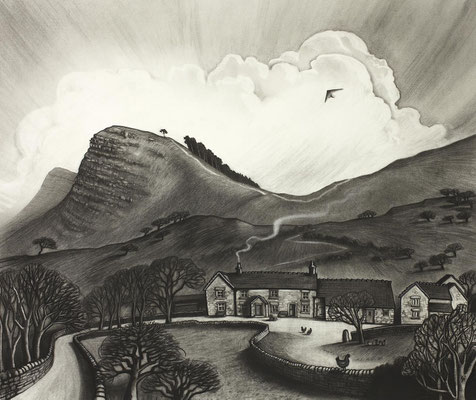 Back Tor Farm (charcoal)