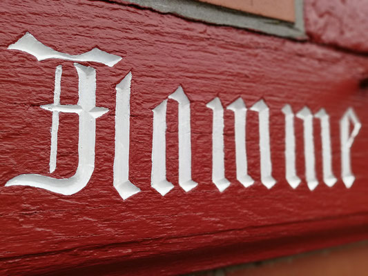 Schriftrekonstruktion Fachwerk, Eiche, 2021