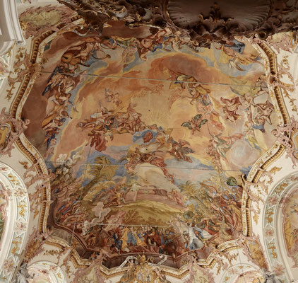 Deckenfresko in der Stiftskirche Frauenzell (Otto Gebhard, 1752).