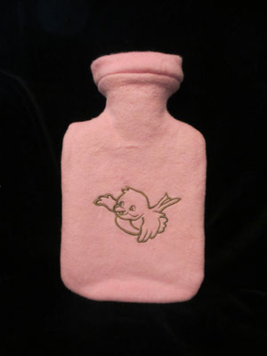 Wärmflasche 1l mit bestickter Hülle aus Fleece - Preis 8,- Euro statt 12,- Euro
