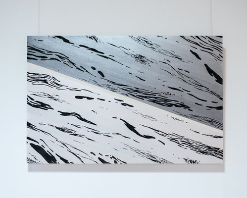 1+(-1)=0 #5 (empty #66) / 2022 year cloth, pigment base, mineral pigment, nikawa, Chinese ink / H100 × W65.3× D5 cm 