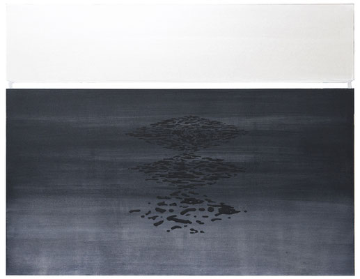 landscape #8 (empty #38)/2019年/綿布、岩絵具、膠、金具/H62.5 × W80.3 cm