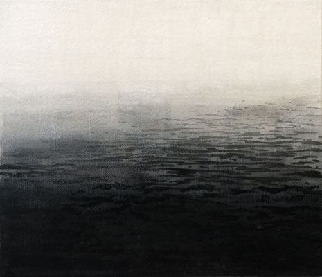 empty #2 / 2016 year / cloth, mica, mineral pigment, nikawa, Chinese ink / H45.5 × W53 cm 