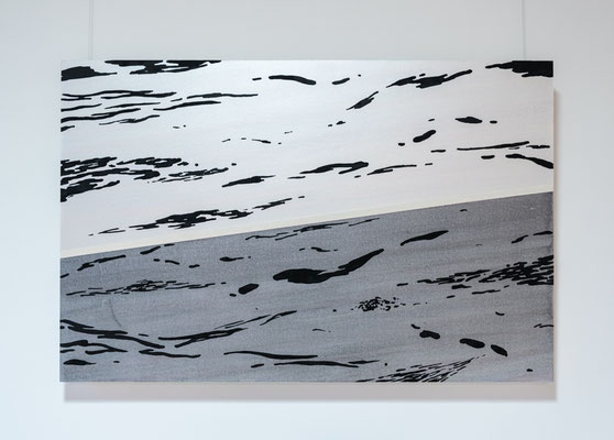 1+(-1)=0 #7 (empty #68) / 2022 year cloth, pigment base, mineral pigment, nikawa, Chinese ink / H100 × W65.3× D5 cm  / Private collection