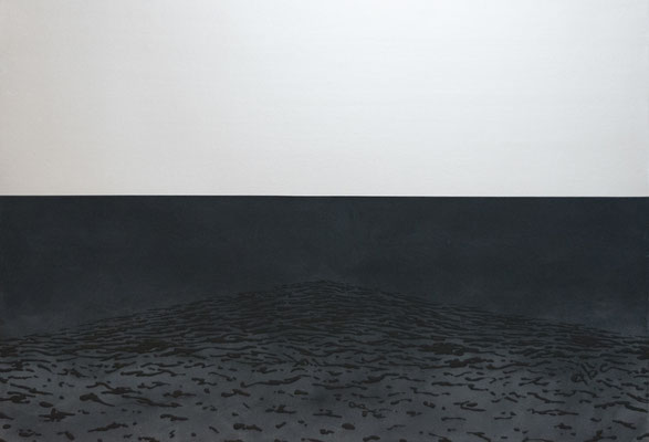 landscape #6 (empty #28)/2019 年/綿布、岩絵具、膠/H80.5 × W117 cm