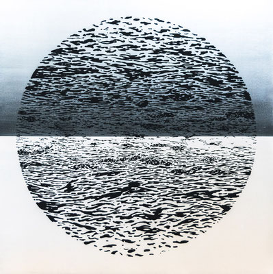 empty #25/2019年/綿布、岩絵具、膠、墨/H91 × W91 cm/個人蔵