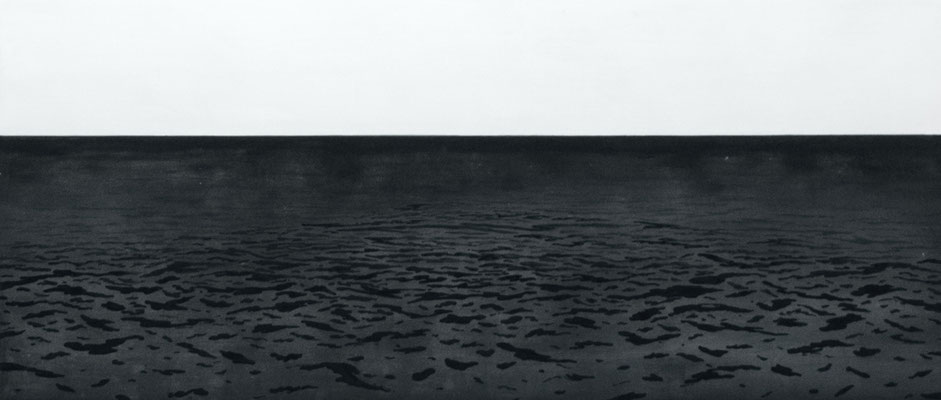 landscape #2 (empty #6)/2017年/綿布、岩絵具、膠、墨/H97.3 × W227.5 cm
