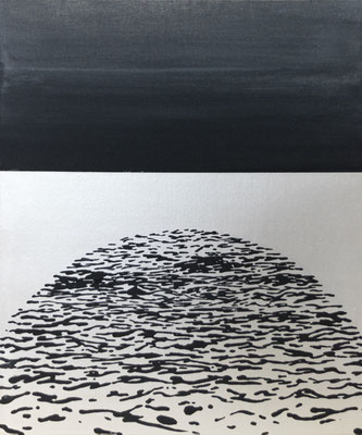 landscape #5 (empty #24) / 2018 year / cloth, mineral pigment, nikawa / H45.5 × W38 cm / Private collection