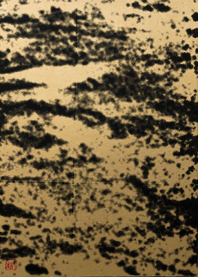empty #20 / 2018 year / cloth, silk screen print, acrylic pigment, mineral pigment, nikawa ,Chinese ink / H33.3 × W24.2 cm