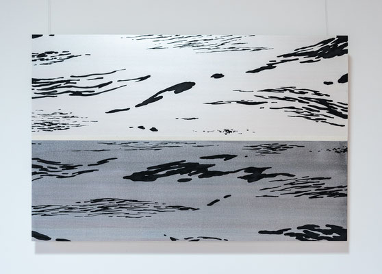 1+(-1)=0 #6 (empty #67) / 2022 year cloth, pigment base, mineral pigment, nikawa, Chinese ink / H100 × W65.3× D5 cm / Private collection