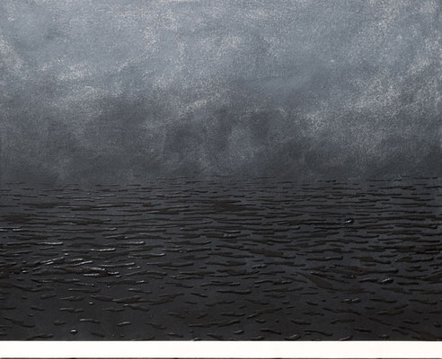 landscape #10 (empty #44)/2019年/綿布、岩絵具、膠、ゲルメディウム/H53 × W65.2 cm