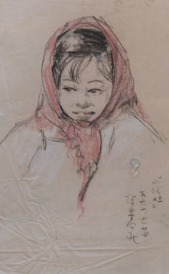 20/"the girl with headscarf " by Kong Kun 22x44/ 550€
