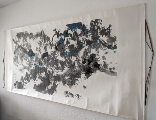 Snowmountains Series bx Ji Xu  N°30 ink and colours on paper mounted on paper ink scrolling work  5.500,00€