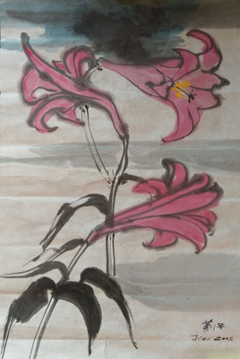 Lilly 2  by Ji Xu  25x45cm ink and colours on paper 400.00€