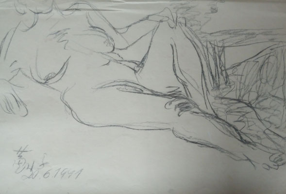 "Nude" by JI XU (1963-2014) 60x42cm coal on paper ,price 1,200.00€ special offer !!