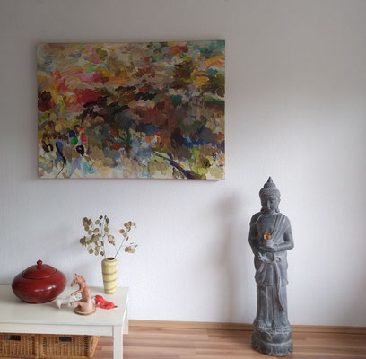 "Garten des Glücks " by Ji Xu (1963-2014)94x130cm acrlic on canvas 8.800,00€