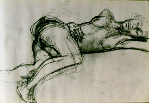 Nude 2 by Ji Xu   60x40cm coal on paper  / 1,200.00€